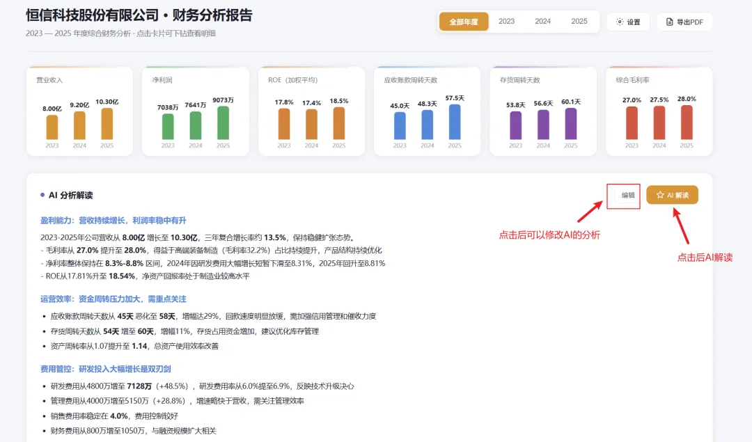 AI 解读效果示意